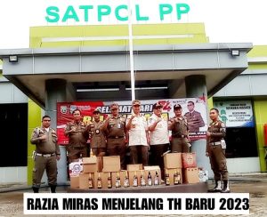 Razia Miras digiatkan Satpol PP Kabupaten Rembang. Salah satunya mengincar lokasi di Desa Gedongmulyo, Kecamatan Lasem.