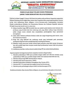 Tuntutan nelayan yang akan aksi demo di DPRD Rembang, Rabu besok. 