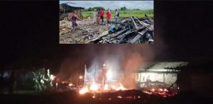 Kebakaran kandang ternak di Desa Babagan Kecamatan Lasem.
