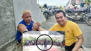 Dua petarung ngobrol bareng, usai berlaga dalam “Rembang Gelut”, Sabtu (24/02).