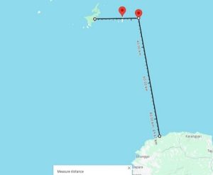 Peta perkiraan KM Soneta tenggelam di perairan Karimunjawa Jepara. 