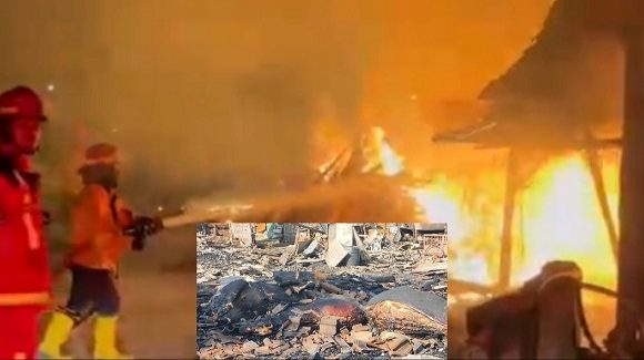5 Ekor Sapi Dan Kambing Mati Terpanggang, Kebakaran Di Pasar Banggi Rembang