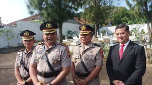 Kapolres Rembang, AKBP Dhanang Bagus Anggoro saat ditemui awak media di Taman Makam Pahlawan Giri Bhakti, Senin (23/06).