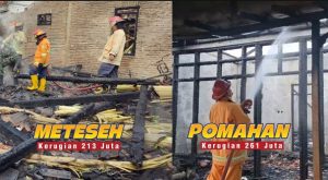 Kebakaran di dua lokasi, Selasa pagi (05 Agustus 2025).