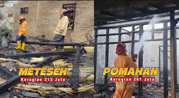 Kerugian Mendekati Setengah Miliar, Dua Kebakaran Hampir Bersamaan (Pomahan Dan Meteseh)