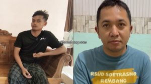 Nur Fuad Wafi, pembopong bayi dari TKP ke RSUD dan Direktur RSUD dr. R. Soetrasno Rembang, dr. Samsul Anwar.