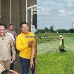 Anggota Komisi 4 DPR RI, Firman Soebagyo berdialog dengan petani di Desa Karangsari Kecamatan Sulang. Pembelian pupuk dengan kartu tani, menjadi salah satu keluhan.