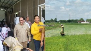 Anggota Komisi 4 DPR RI, Firman Soebagyo berdialog dengan petani di Desa Karangsari Kecamatan Sulang. Pembelian pupuk dengan kartu tani, menjadi salah satu keluhan.
