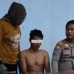 Terduga pelaku pencurian di Desa Tempaling Kecamatan Pamotan, sebelum diserahkan polisi.