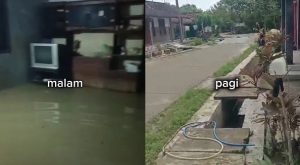 Banjir di Desa Sambiyan masuk menggenangi rumah warga, Kamis malam. Kondisi Jum’at pagi ini, banjir sudah surut.