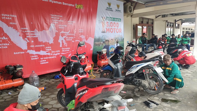 Usai Service Gratis Terima Sembako, Baznas Rembang Pilih 100 Motor Ojek Online (Ojol)