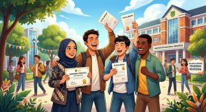 Ilustrasi Beasiswa (hasil produksi AI).