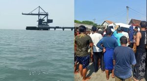 Nelayan hilang warga Desa Pangkalan Kecamatan Sluke, ditemukan di sebelah utara dermaga PLTU Sluke, Senin (20/04).