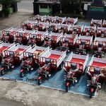 Motor roda 3 untuk KDMP disalurkan di halaman Kodim Rembang, Senin (27/04).