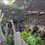 Rumah ambruk tertimpa pohon tumbang di Desa Sumberjo, Rembang.