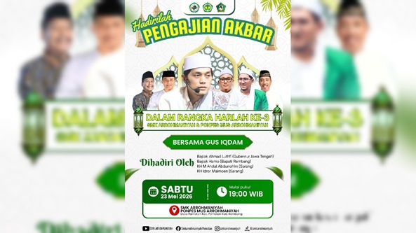 Pengajian Bersama Gus Iqdam, Harlah Ke-3 SMK Arrohmaniyah Dan Ponpes MUS Arrohmaniyah Pamotan