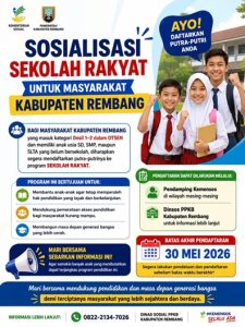Syarat pendaftaran masuk Sekolah Rakyat. Pembangunan Sekolah Rakyat Kabupaten Rembang di Desa Kaliombo, Kecamatan Sulang.