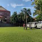 Deretan truk untuk KDMP dibagikan di halaman Kantor Bupati Rembang, Sabtu sore (02 Mei 2026).