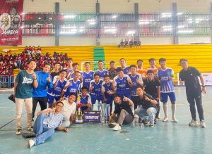 Tim futsal Kabupaten Rembang, saat menjuarai turnamen Plat K Series di GOR Pesantenan Pati.