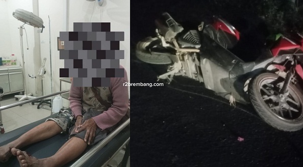 Diduga Tersangkut Kabel Wifi, Seorang Wanita Alami Kecelakaan (TKP Desa Sekarsari Kec. Sumber)