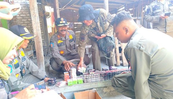 Temuan Paling Banyak Di Dua Desa Ini, Petugas Gabungan Pemkab Rembang Gelar Razia Rokok Ilegal