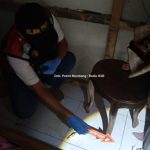 Tim Inafis Polres Rembang menggelar olah TKP di lokasi temuan jenazah bayi, turut tanah Desa Binangun Kecamatan Lasem.
