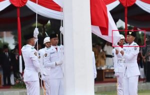 Gaisan Akhtar Nabihan, pemuda asal Kabupaten Rembang, saat menjalankan tugas menjadi anggota Paskibraka Jawa Tengah.