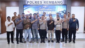 Silaturahmi antara Kapolres Rembang dengan kalangan wartawan PWI dan IJTI, Selasa siang (04/08).