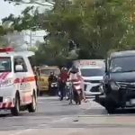 TKP kecelakaan, tikungan dekat lapangan futsal Desa Tireman, Rembang.