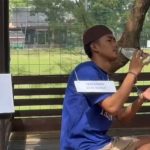 Agus Ma’ruf, saat kegiatan rekonstruksi. Ia divonis hukuman 14 tahun dan denda Rp 3 Miliar, karena aksinya mengakibatkan seorang anak meninggal dunia.