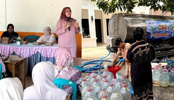 Perkuat Literasi Kesehatan Dan Gelar Droping Air (Bhina Sapa Desa Di Desa Tanjung)