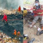 Pemadaman TPA Landoh Kecamatan Sulang, Kamis (01 Oktober 2026). Dua personil Damkar kakinya terluka, karena APD yang minim.